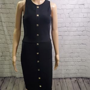 NWT MARCIANO BLACK SLEEVELESS BADGE DRESS